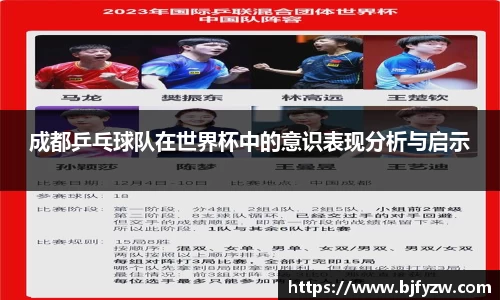 成都乒乓球队在世界杯中的意识表现分析与启示