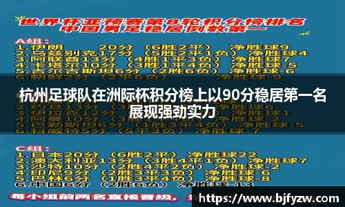 杭州足球队在洲际杯积分榜上以90分稳居第一名展现强劲实力