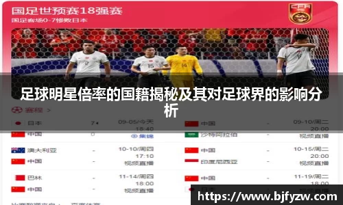 足球明星倍率的国籍揭秘及其对足球界的影响分析